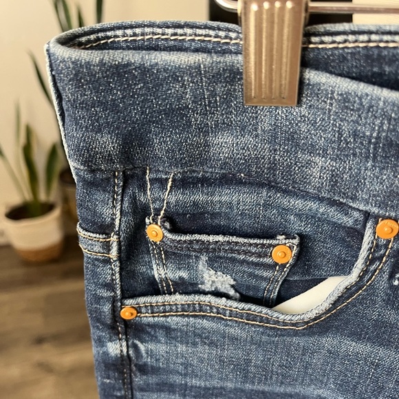 NWT MOTHER Looker Ankle Jeans in Dark Denim "Teaming Up" Wash, Size 27 - Picture 4 of 12